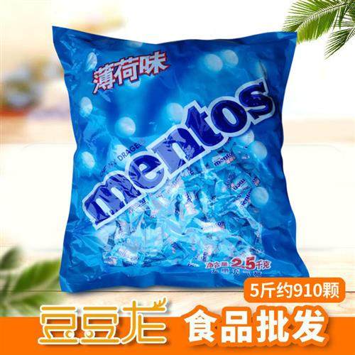 曼妥思劲嚼充气糖薄荷味薄荷糖散装5斤装