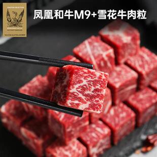 澳洲老爸金凤凰纯种和牛M9+新鲜雪花牛肉粒原切烧烤烤肉火锅食材