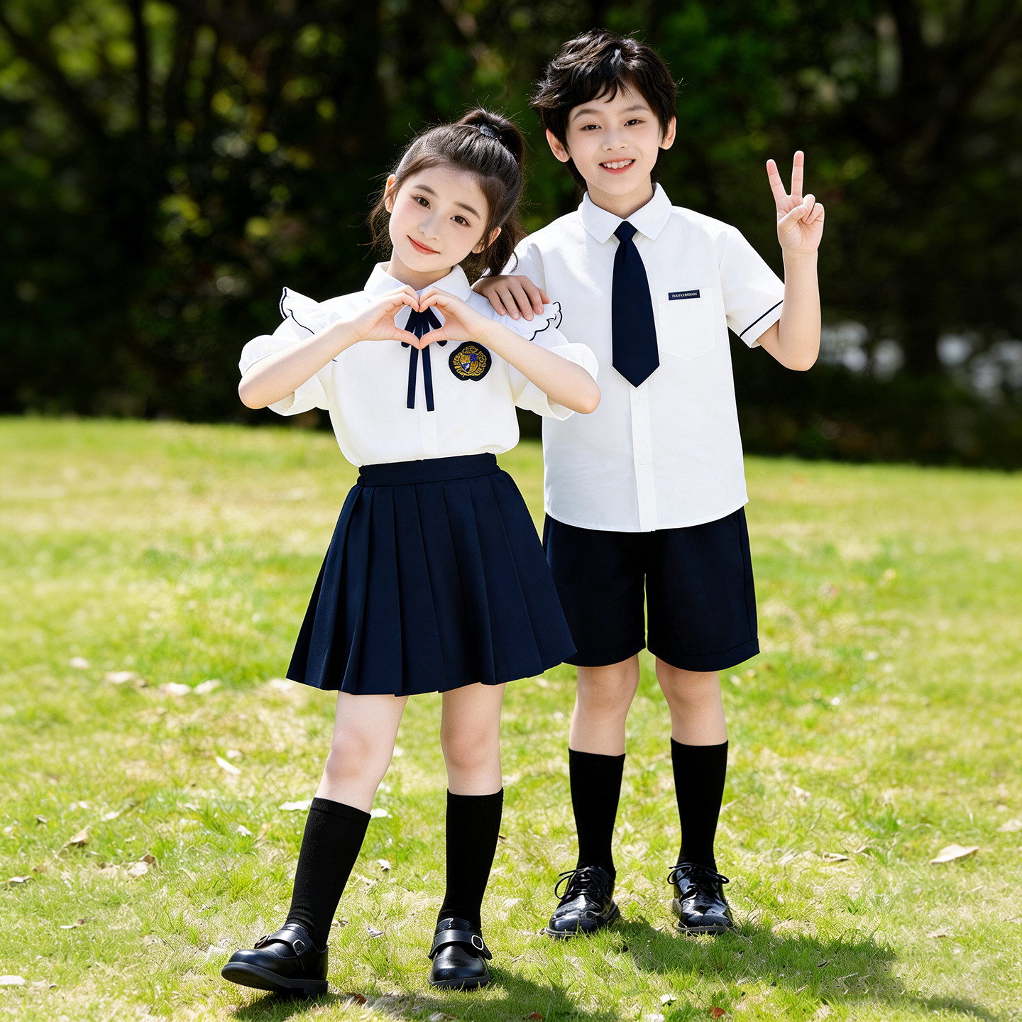 小学生合唱服学院风毕业照班服