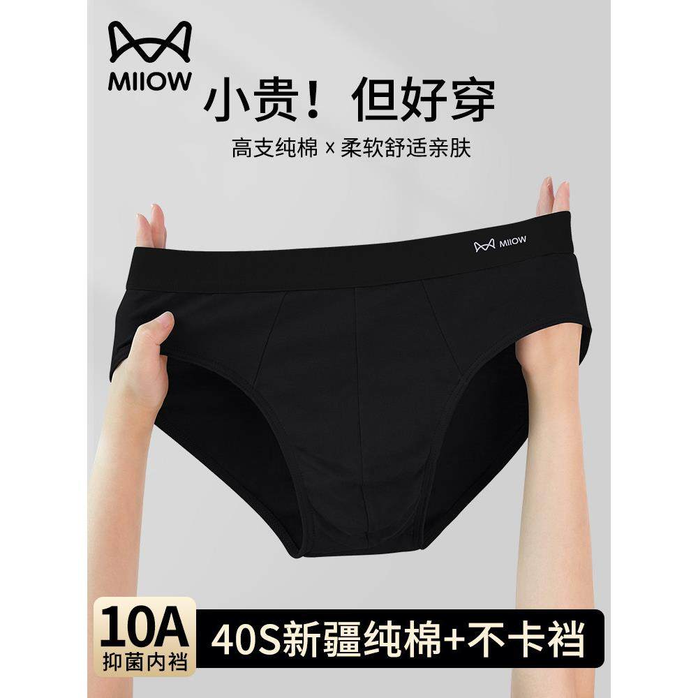 Catman男士名牌内衣男士纯棉100%纯棉抗菌裆部2025新款男生三角短