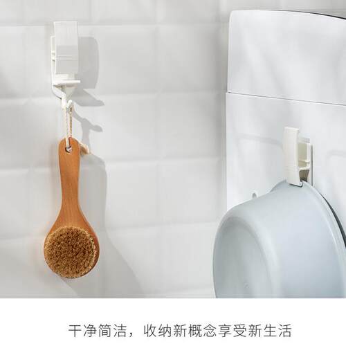 日本KM.002.粘胶式挂盆架脸盆菜盆贴壁式收纳钩多用 米木日式家居