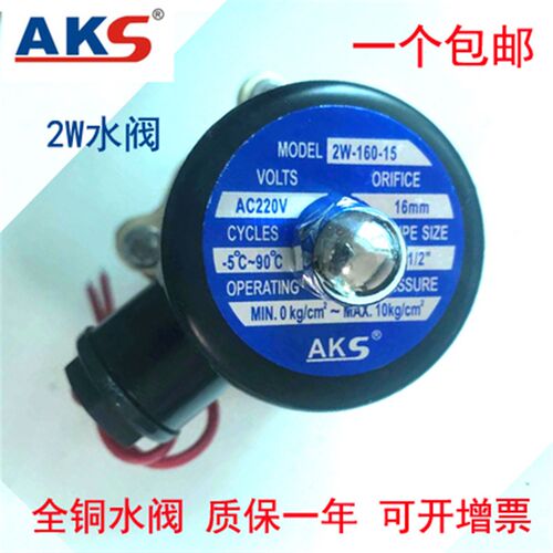 AKS 2W全铜不锈钢常闭水阀2WB 2W025-08 040-10 2W160-15 250-25