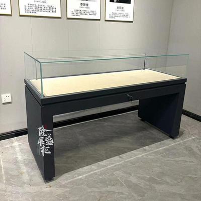 实木博物馆展柜定制柜台古董字画 画展示台党史校史展示柜液压展