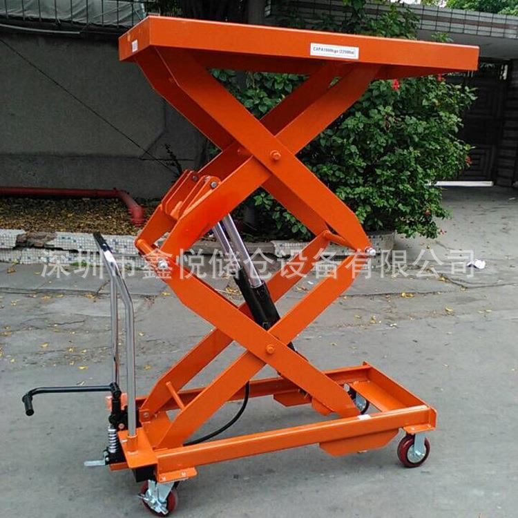 1吨1.7米手动平台车150/50KG手动液压模具车移动手推升高车