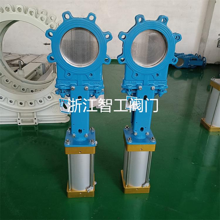 智工气动刀型闸阀耐磨闸板阀PZ67H-10CDN200硬密封