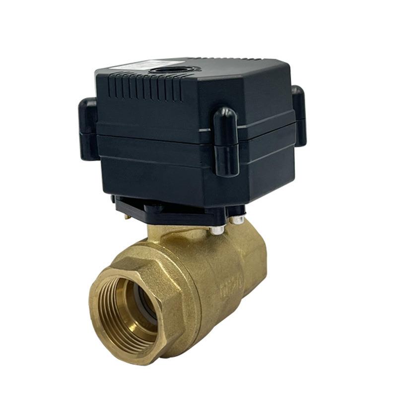 DN25DN15三通阀防水IP67丝扣内牙手自一体不锈钢微型电动球阀