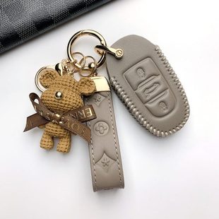 4008标志5008车真皮钥匙套包高档壳扣 2008 男女 508 专用标致408