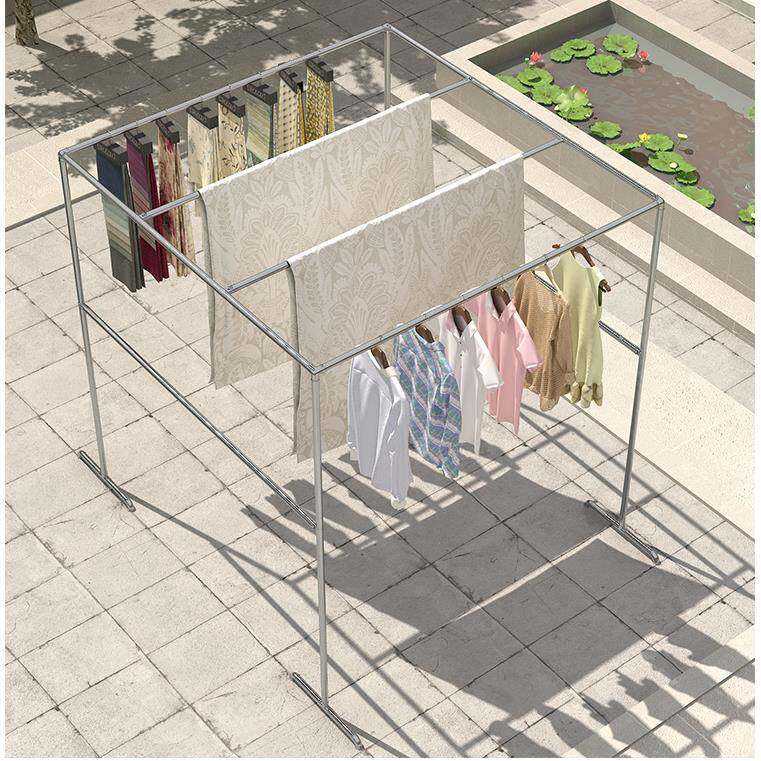 cs加粗钢管家用晾衣架阳台晒被架室外落地楼顶宿舍晾被架大型凉衣