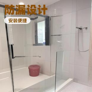 极窄T字型隔断玻璃门推拉移门淋浴房沐浴卫生间一门两用干湿分离