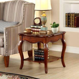 A8L美式边几客厅沙发角柜方几实木小茶几桌正方形欧式轻奢角几小