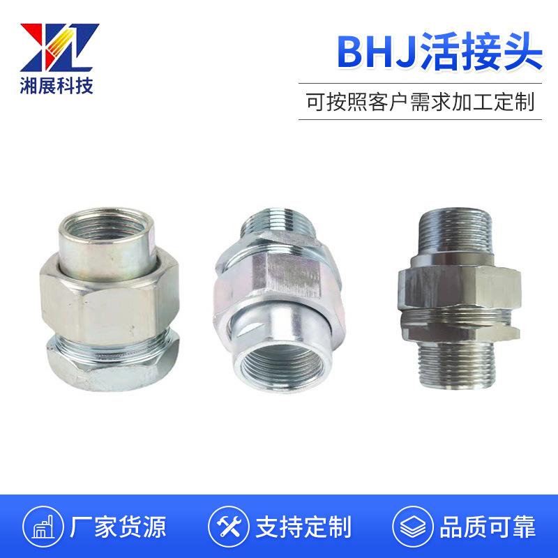 BHJ活接头ABC活接管件配件螺纹活接头碳素钢防爆绕性管接头转换头