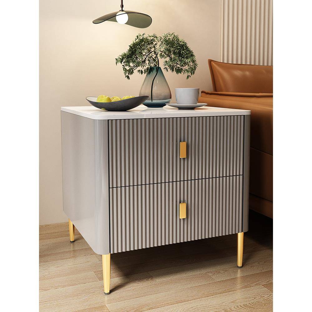 沙发边柜大方柜客厅侧边柜边几轻奢简约烤漆岩板实木抽屉方几角柜