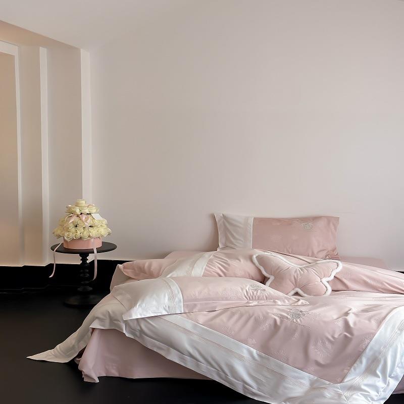 冬季加厚保暖鎏金绒短绒四件套玫瑰浮雕被套磨毛床上用品1.8m床单