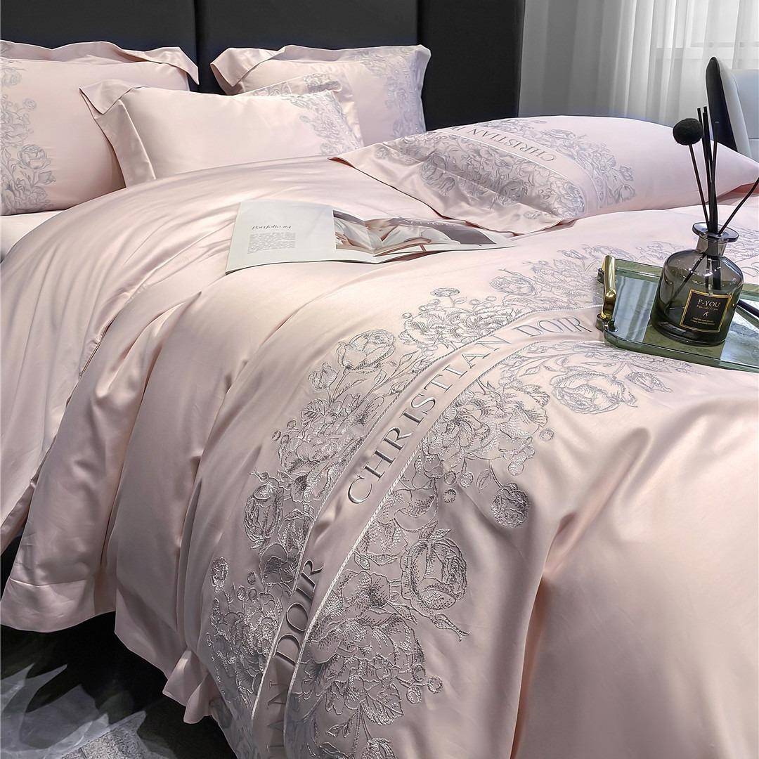 DI奥轻奢风高端100支全棉四件套公主风纯棉长绒棉被套床单家纺T