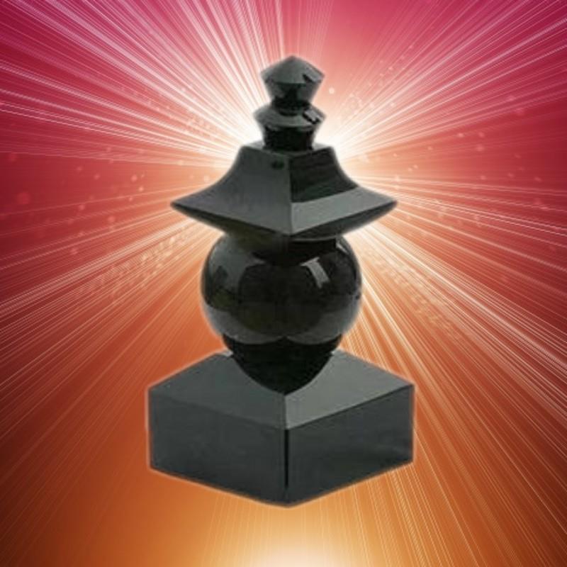 天然黑曜石五轮塔摆件微景观黑曜石摆件舍利塔佛塔工艺品
