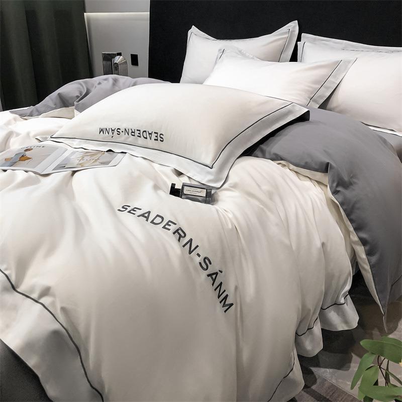 60支长绒棉纯棉床单四件套100全棉轻奢高级感床单被套床上三件套