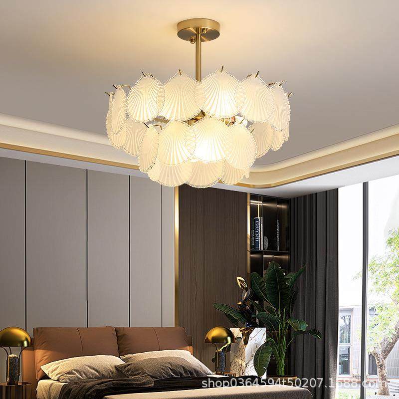 简约后代客厅档灯现高大气贝式壳467吊灯法轻奢水晶灯饰卧室吸顶