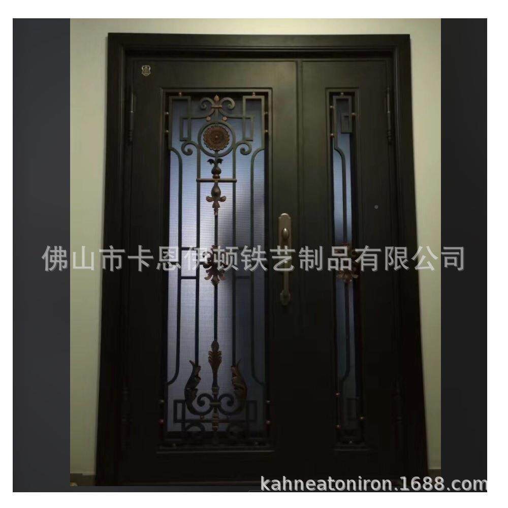 欧式庭门院大铁门艺门入733户门别墅大门玻璃门智能电动移推拉平