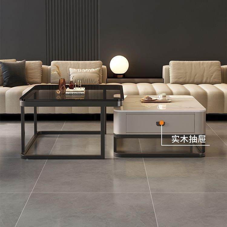 MM岩板几客新款小现代移动茶几小户型方形亮厅光茶几电视柜茶611