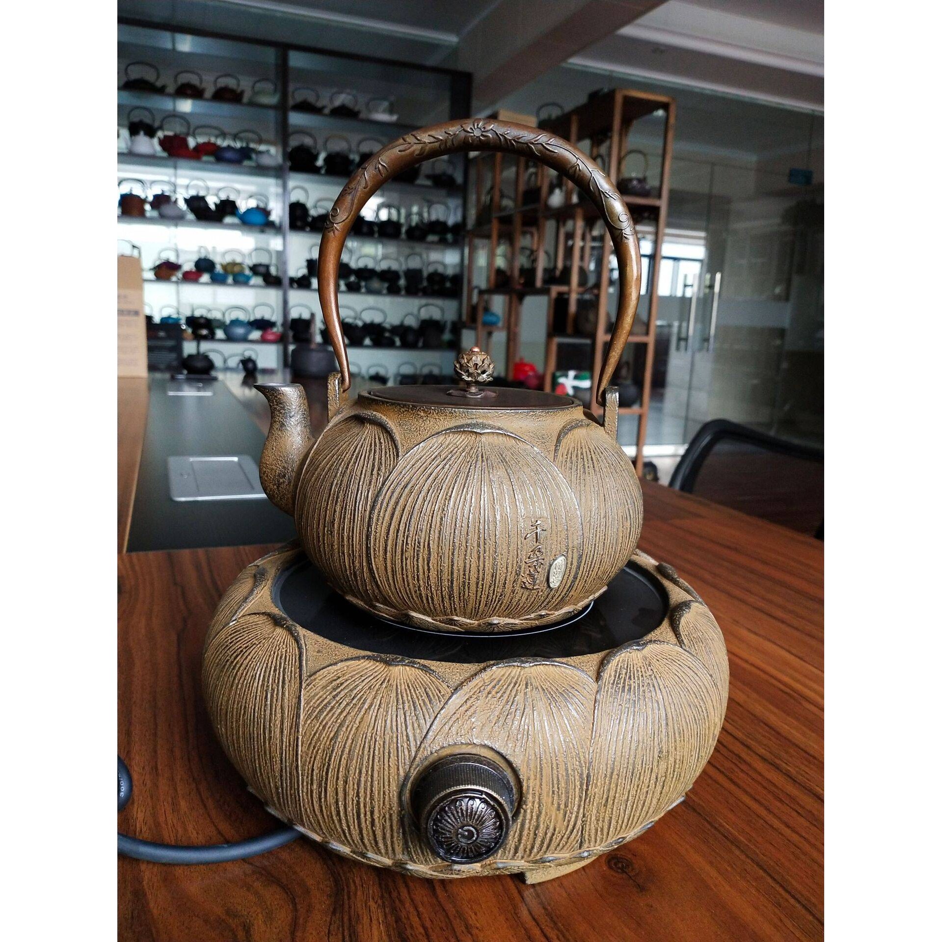 铁壶铸铁泡茶烧水壶电陶炉煮茶器铁茶壶煮水壶复古套装白瓷