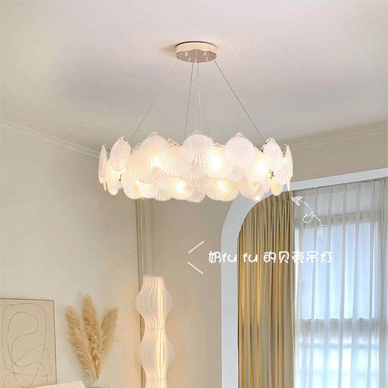 2法式轻奢客厅吊灯现代简餐15约水晶贝壳205年卧新款主室厅灯具