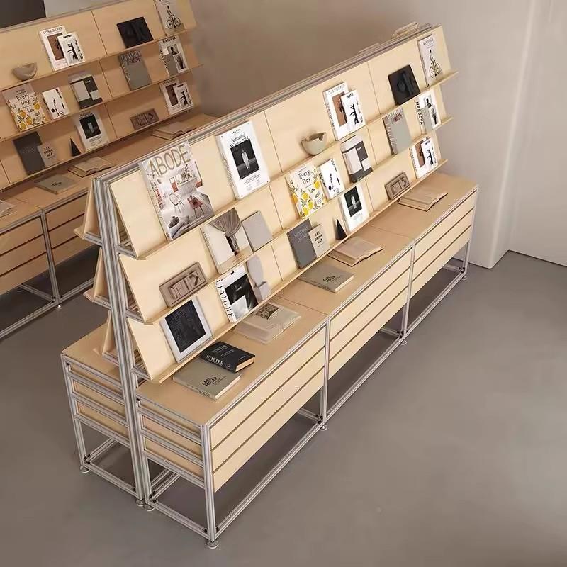 铝型材示货架木海洋桦展板工业风jz-03270收展览书架多层抽屉样品