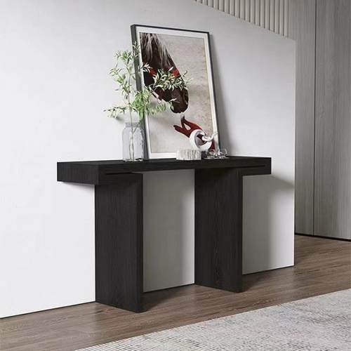 现代风实木玄关桌靠墙桌入奢轻IFC简约白户蜡木玄关桌台极窄条案