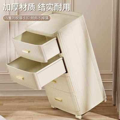 抽0190屉式收纳柜家层用现代卧室多塑料缝床头柜安装大免容量夹储