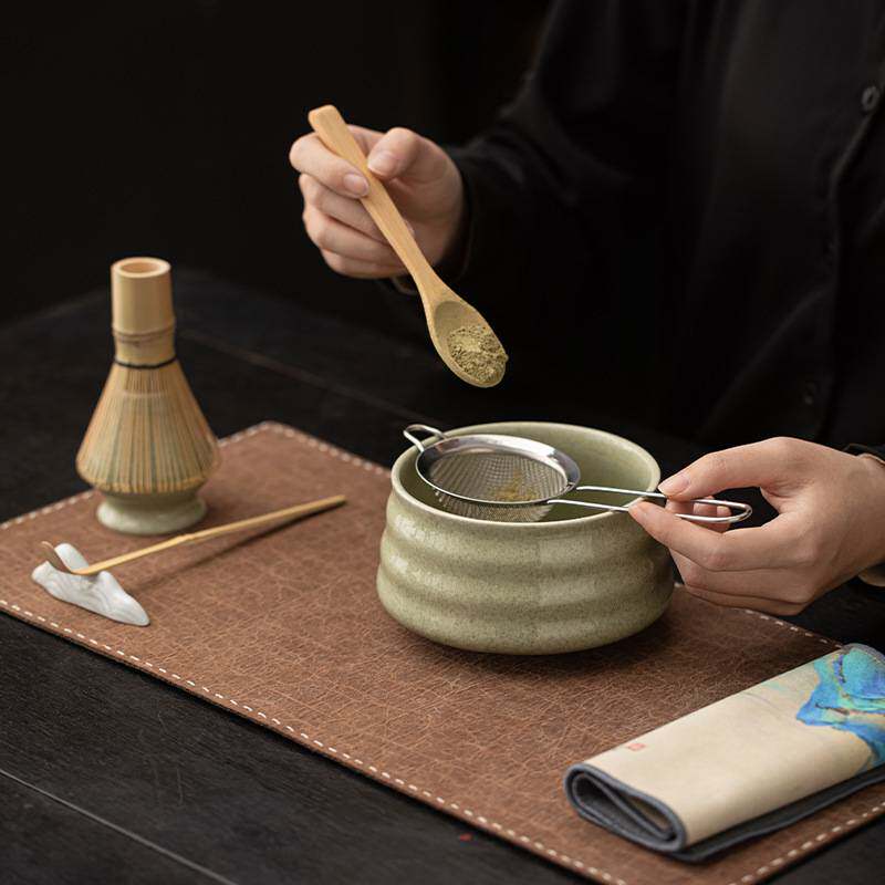 海浪纹抹茶套装陶瓷茶配件抹茶碗茶筅立茶拨茶勺搅拌点茶日式茶具