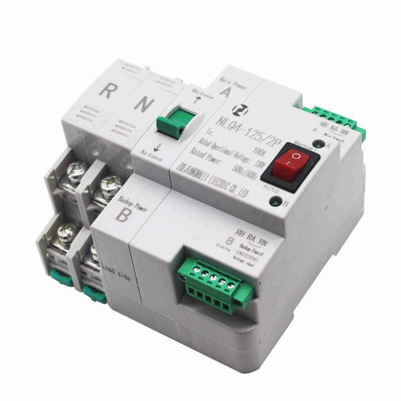 220V毫秒级切换不断电双电源自动转换开关NLQ4-125/2P 100A80A63A