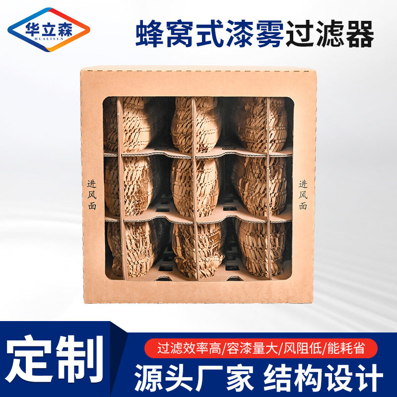 华立森G4蜂窝式漆雾过滤器喷漆房用阻漆滤网工业通风除尘过滤盒