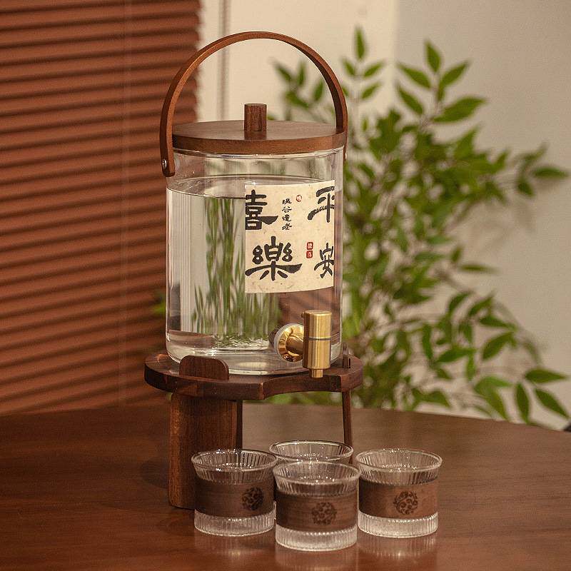 中古风水具耐热冷水壶水桶家用商用大容量水果汁花茶茶壶带龙头