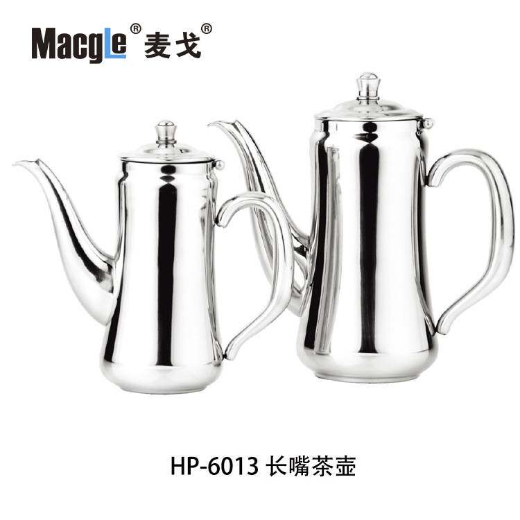 麦戈 304加厚不锈钢水壶 带盖冷水壶 短嘴凉水壶 酒吧扎壶