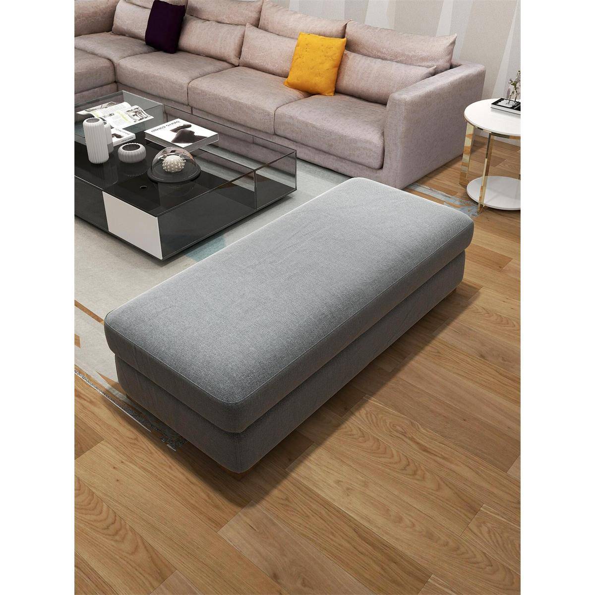 家用沙发凳现代卧室床尾凳客厅长条凳实木科技布脚踏凳新款床前莳