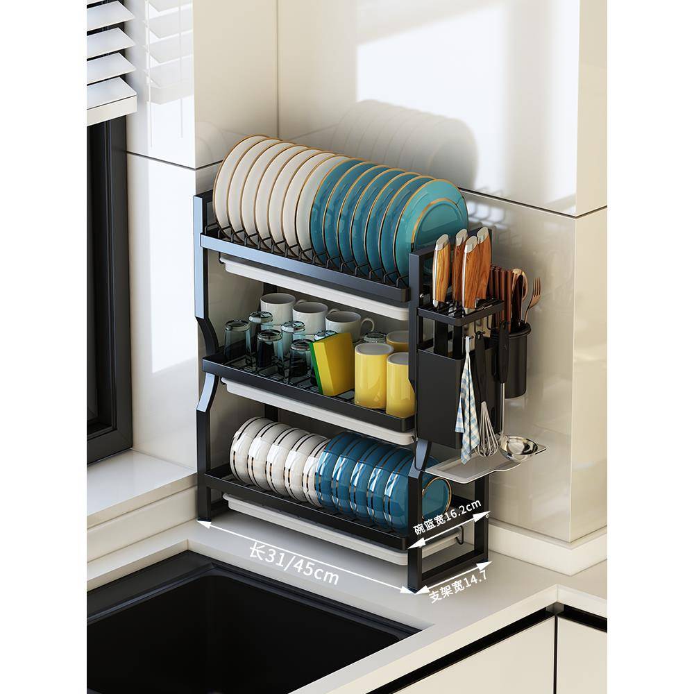 A9L不锈钢窄款碗架沥水架新款2023厨房置物架小型晾碗碟收纳架滤