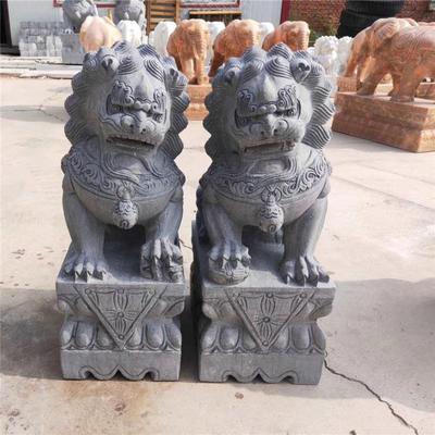 石雕石狮子一对看门墓地门口大小号家用装饰品汉白玉青石摆件