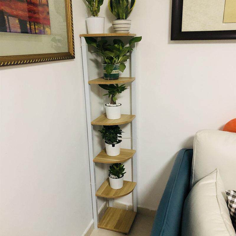 K7J墙置物架多层花架客厅书架角转角置饰物架151*26P拐角阳台家用