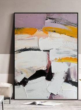 芬村油画块客厅色过抽象挂画现代肌理玄关道挂画沙AL102717发大背