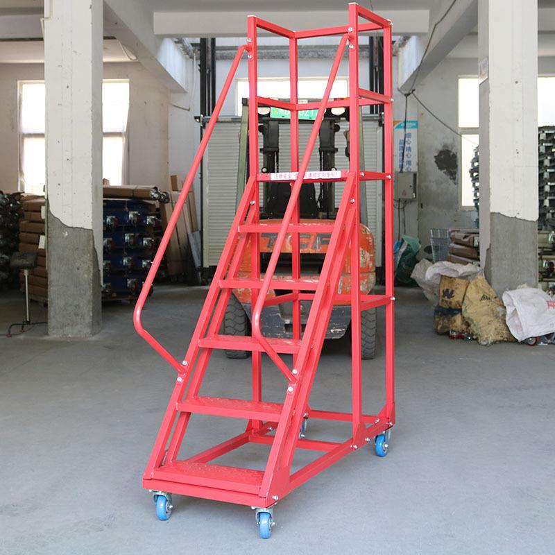 厂现移动登高上车家用楼仓库家登OAH高梯带轮平台货梯子货架梯取