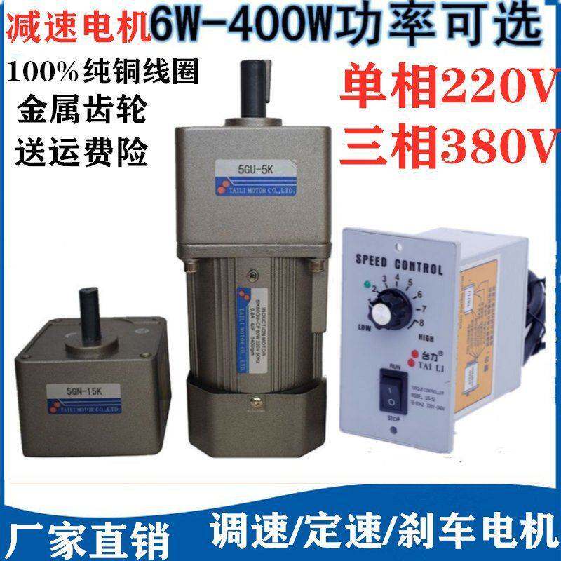 220V减速电机微小型家用两相电机马达60W120W250W400调速电机低速