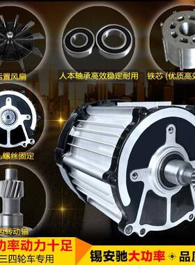 电动三车电机48v60v轮72v1000w20W高速直流无8640刷1差速电动机四