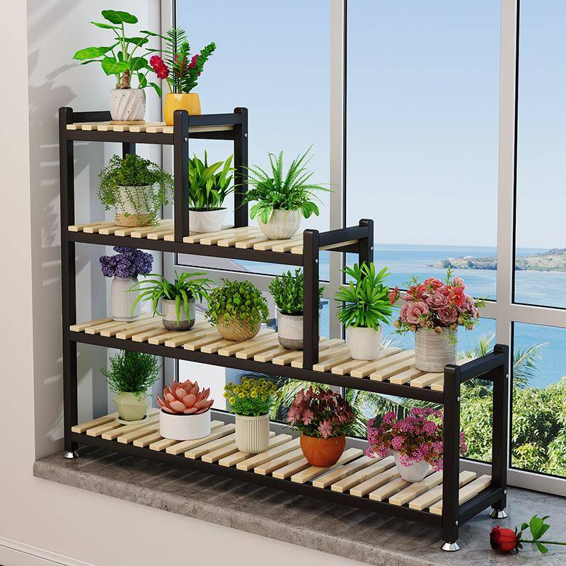 #花架阳窗物台3636植多层客厅落地置架飘多肉花盆架塑料板铁艺物