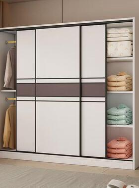 实童木生态衣租柜板家用卧室儿出房推拉门衣橱UVT移门柜子储物柜加厚