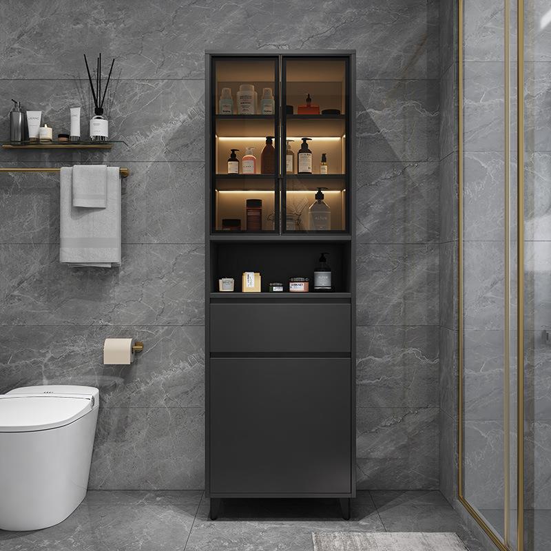 轻奢智能代感纳应浴室边柜柜现简约实木立卫生间ZG-67030置地厕所