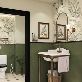 古韵系列古韵系列法生式漫古花砖中古风复卫间瓷砖奶油浪白小燕子