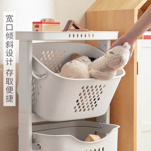 儿宝童玩具收纳筐小车置物架整家用落地多层宝DF534675积推木玩偶