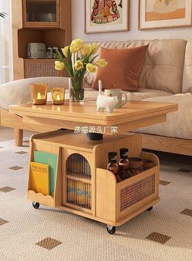 实木升降茶移动推车茶桌沙折叠茶BEY台多功客厅能几发边几