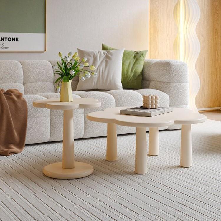 网红奶风沙发茶几客油用厅家小户型轻奢简约现代XUA云朵木边几创