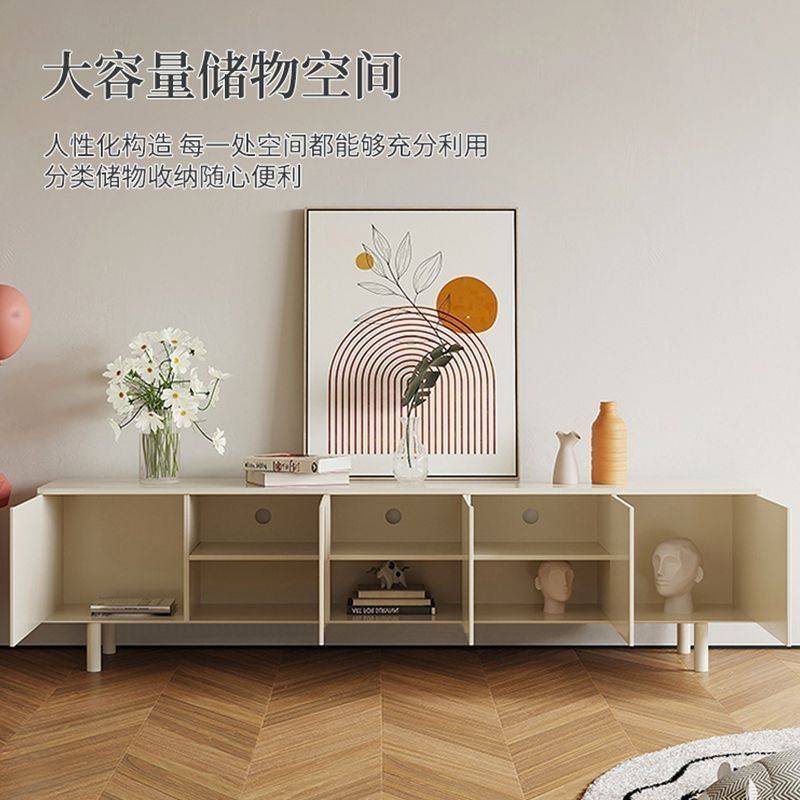轻奢奶油风电视柜现代简约电视柜法式客厅卧室地柜新款收纳电视柜