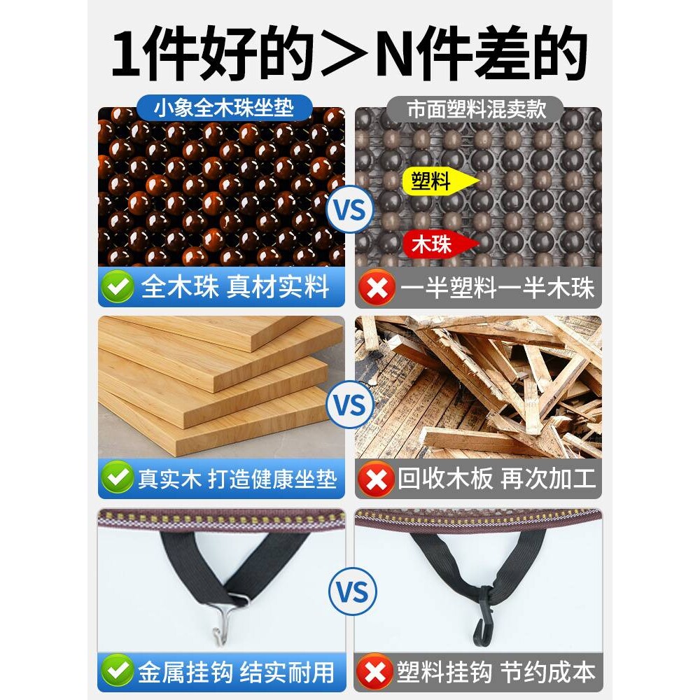 汽车坐垫夏季凉垫木珠通风座垫冰丝夏天透气四季通用货车座椅垫子